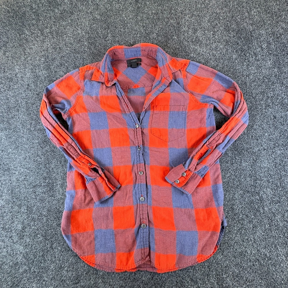 Women's Orange & Purple Plaid Button-Up Shirt